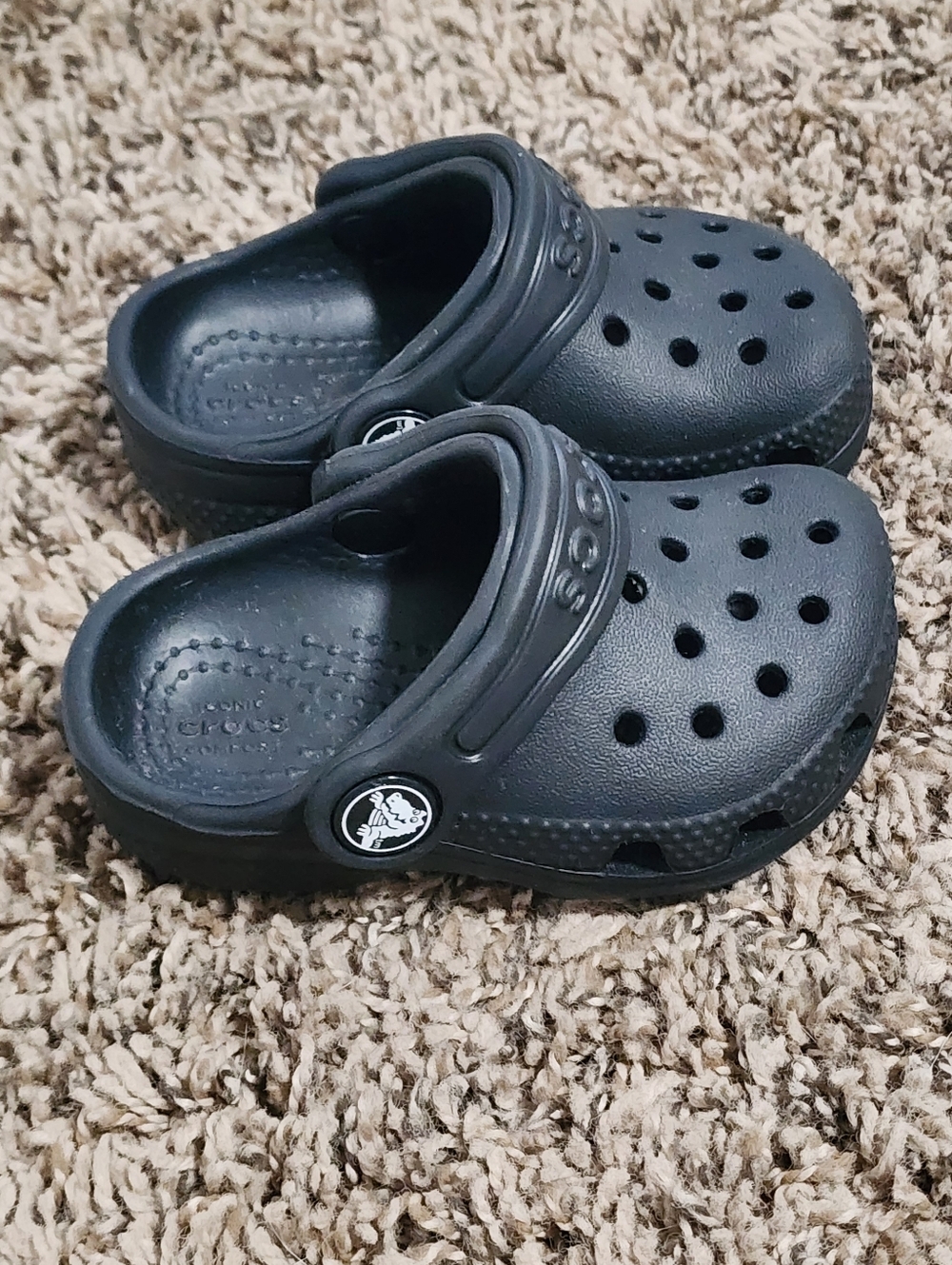 Crocs Classic Baby Infant Size C4 Black Comfort Easy Slip On Summer Shoe - Picture 4 of 7